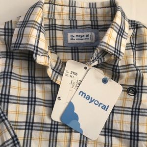 SET of Mayoral Plaid Button Down & Pants - 12M
